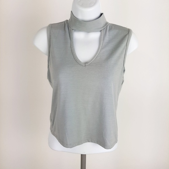 Enough About Me Women's Sleeveless Top Size Small Gray - Picture 1 of 5